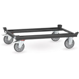 Fetra 22801 7016 Paletten-Fahrgestell "GREY EDITION" 750 kg, für Flachpaletten und Gitterboxen, TPE