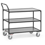Fetra 2750 7016, 2752 7016 Leichter Tischwagen "GREY EDITION" 300 kg, drei Holzböden