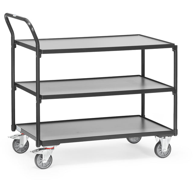 Fetra 2750 7016, 2752 7016 Leichter Tischwagen "GREY EDITION" 300 kg, drei Holzböden