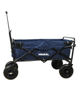 FROSAL Bollerwagen Nick blau faltbar mit Luftreifen Bremse und Dach