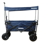 FROSAL Bollerwagen Nick blau faltbar mit Luftreifen Bremse und Dach