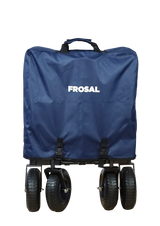 FROSAL Bollerwagen Nick blau faltbar mit Luftreifen Bremse und Dach