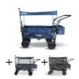 FROSAL Bollerwagen Nick PRO blau inkl. Regenverdeck und Insektenschutz