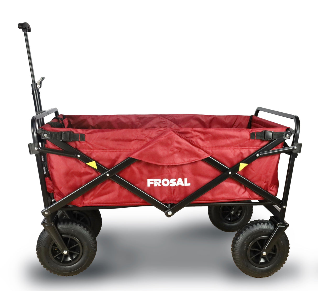 FROSAL Bollerwagen Nick faltbar mit Luftreifen Bremse & Dach rot