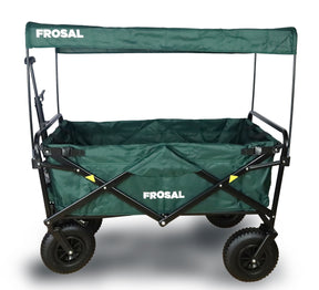 FROSAL Bollerwagen Nick faltbar mit Luftreifen Bremse & Dach grün