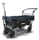 FROSAL Bollerwagen Nick PRO schwarz faltbar mit Schiebegriff Dach & Bremse