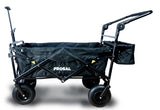 FROSAL Bollerwagen Nick PRO schwarz faltbar mit Schiebegriff Dach & Bremse