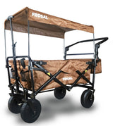 FROSAL Bollerwagen Nick PRO braun faltbar mit Schiebegriff Dach & Bremse