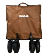 FROSAL Bollerwagen Nick faltbar mit Luftreifen Bremse & Dach braun