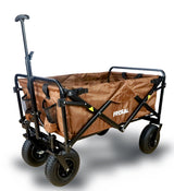 FROSAL Bollerwagen Nick faltbar mit Luftreifen Bremse & Dach braun