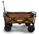 FROSAL Bollerwagen Nick faltbar mit Luftreifen Bremse & Dach braun
