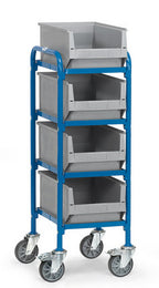 Fetra 32921 Beistellwagen mit vier Böden aus Holz und vier Sichtlagerkästen