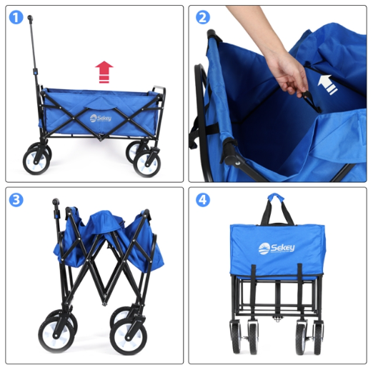 Sekey faltbarer Bollerwagen in Blau
