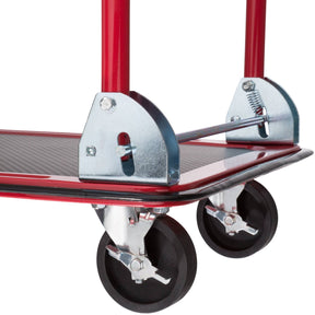 Plattformwagen mit Bremsen 150kg rot