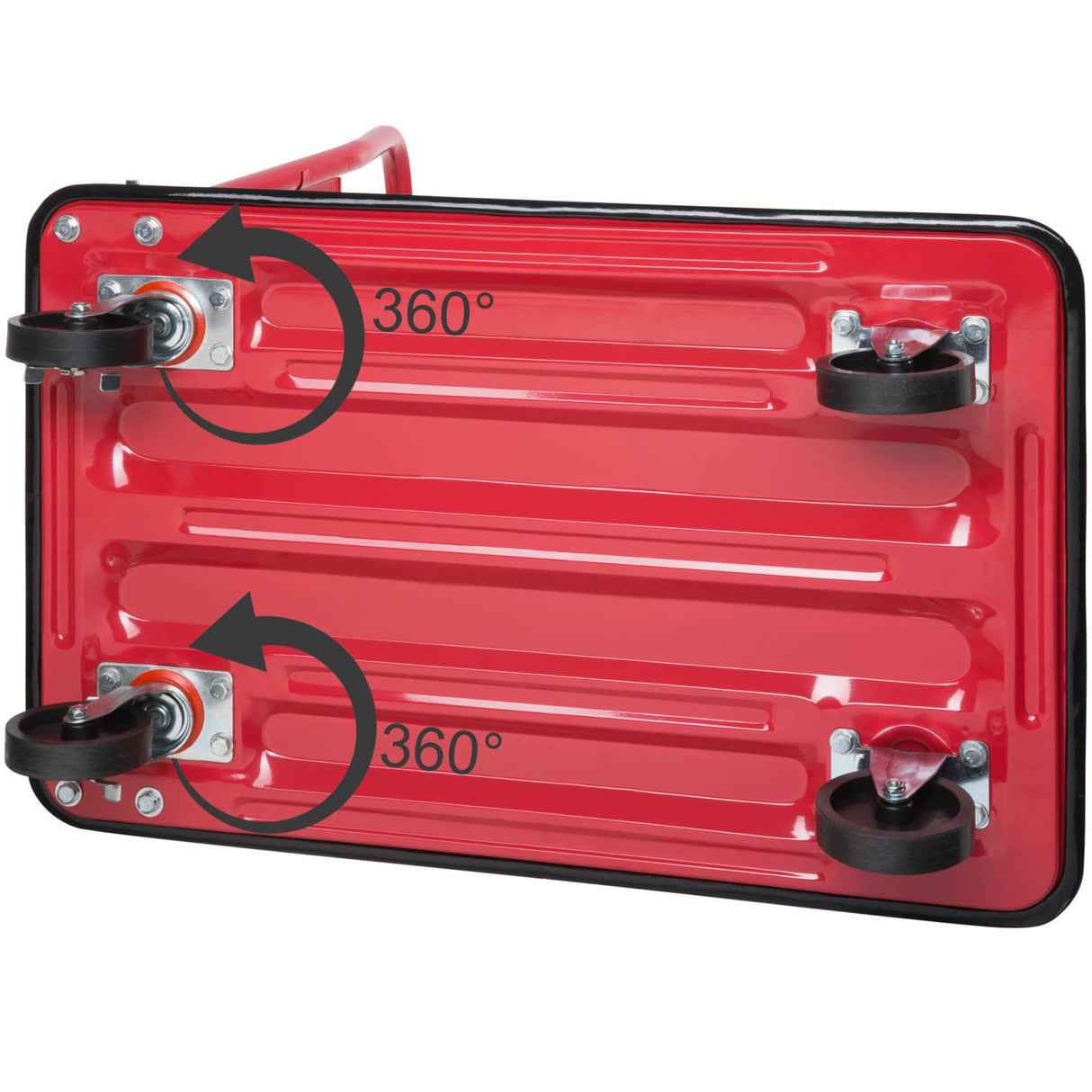 Plattformwagen mit Bremsen 150kg rot