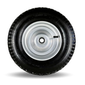 FROSAL Schubkarrenrad 400 (380) mm | Luftrad Schubkarre | Ersatzrad 4.80 / 4.00-8 Stahlfelge silber ohne Achse