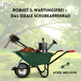 FROSAL PU Schubkarrenrad 400 (380)mm pannensicher | Ersatzrad 4.80/4.00-8 Stahlfelge silber