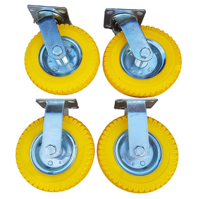 2 x Frosal Bockrolle + 2 x Lenkrolle 8 " 2.50-4 als 4 tlg. Set | PU Rad Ø 210 mm pannensicher auf St