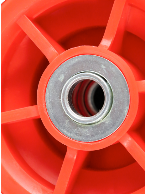 FROSAL Ersatzrad - PU Rad Nabe 16mm/50mm für Bollerwagen oder Sackkarre pannensicher