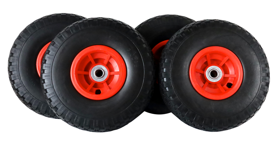 FROSAL Ersatzrad - PU Rad Nabe 16mm/50mm für Bollerwagen oder Sackkarre pannensicher