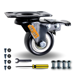 FROSAL Lenkrollen mit Bremse | ø50mm | 80kg Tragkraft | 360° drehbar - 4er Set