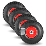 FROSAL pannensichere Ersatzräder 260×80 mm für Bollerwagen & Sackkarre | PU Rad auf Stahlfelge | Achse Ø20×75 mm | Räder Transportkarre pannensicher