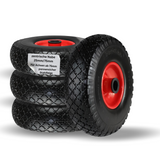 FROSAL pannensichere Ersatzräder 260×75 mm für Bollerwagen & Sackkarre | PU Rad auf Stahlfelge | Achse Ø25×75 mm | Räder Transportkarre pannensicher 4 Stück