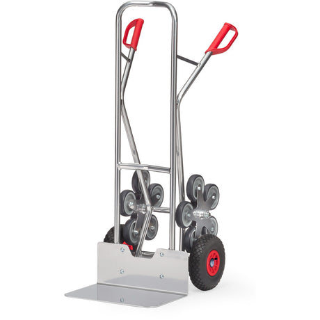 Fetra AK 1328 Treppenkarren Alu 200 kg, fünfarmige Rad-Sterne, Luft,breite Schaufel