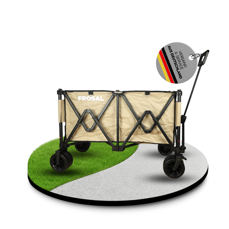 FROSAL faltbarer Bollerwagen Anton beige - XXL