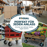 2 x Frosal Bockrolle + 2 x Lenkrolle Set Ø 260 x 85 mm | 3.00-4 Rad als 4-tlg. Set | Luftrad