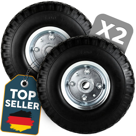 2 x Frosal PU Rad Stahlfelge Silber 20 mm Bollerwagen Sackkarre