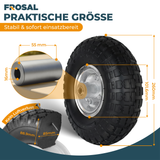 Frosal Ersatzrad pannensicher Transportwagen 16 mm Achse Silber 4.10 / 3,50 - 4