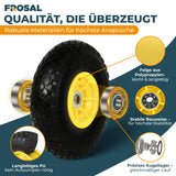 FROSAL Ersatzrad - PU Rad Nabe 16mm/50mm für Bollerwagen oder Sackkarre pannensicher