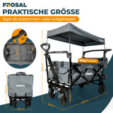 FROSAL Faltbarer Bollerwagen Leo grau mit Luftreifen