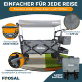 FROSAL Faltbarer Bollerwagen Leo grau mit Luftreifen