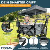 FROSAL Faltbarer Bollerwagen Leo grau mit Luftreifen