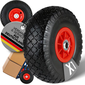 FROSAL Ersatzrad - PU Rad Nabe 16mm/50mm für Bollerwagen oder Sackkarre pannensicher 1 Stück