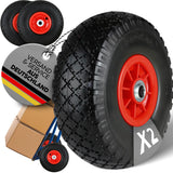 FROSAL Ersatzrad - PU Rad Nabe 16mm/50mm für Bollerwagen oder Sackkarre pannensicher 2 Stück