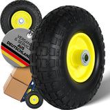 FROSAL Ersatzrad - PU Rad Nabe 16mm/50mm für Bollerwagen oder Sackkarre pannensicher Felge gelb 1 Stück