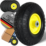 FROSAL Ersatzrad - PU Rad Nabe 16mm/50mm für Bollerwagen oder Sackkarre pannensicher Felge gelb 4 Stück