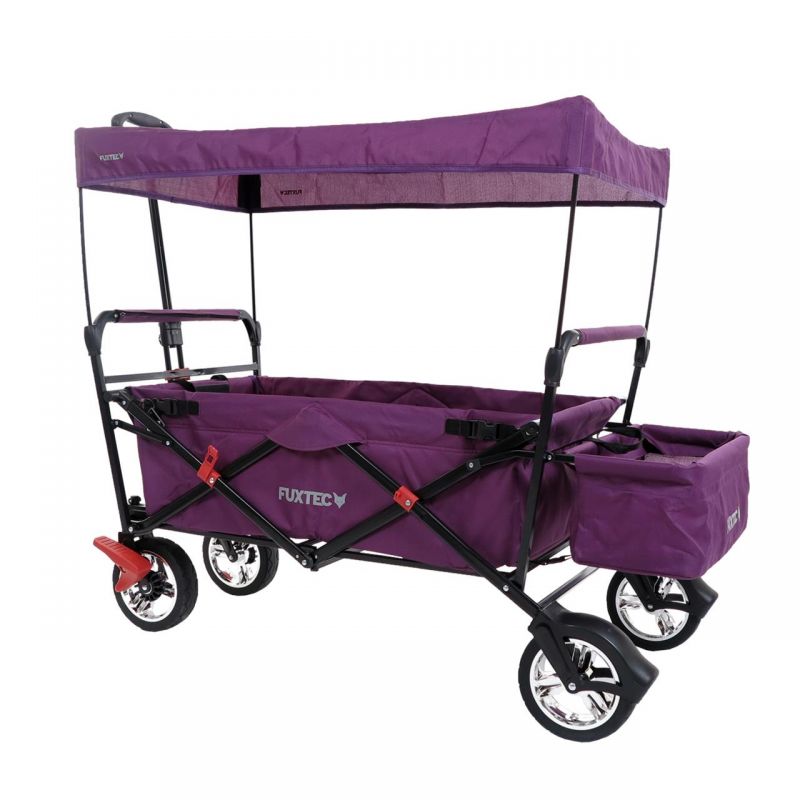 FUXTEC Bollerwagen CT-500PU purpur mit Sonnendach faltbar