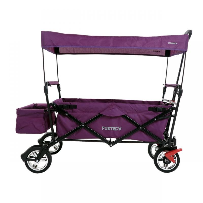 FUXTEC Bollerwagen CT-500PU purpur mit Sonnendach faltbar