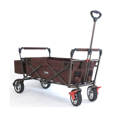 FUXTEC Bollerwagen CT-500 braun mit Sonnendach faltbar