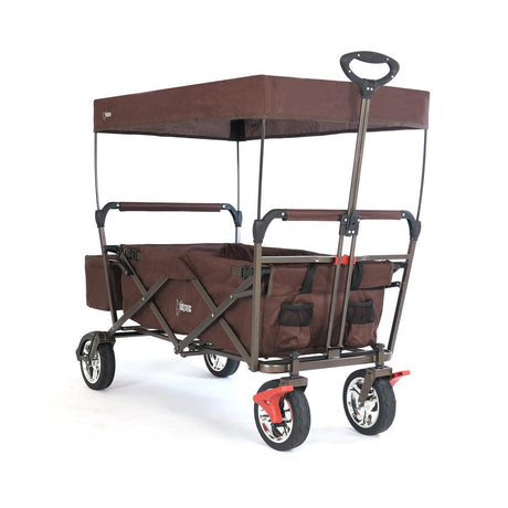 FUXTEC Bollerwagen CT-500 braun mit Sonnendach faltbar