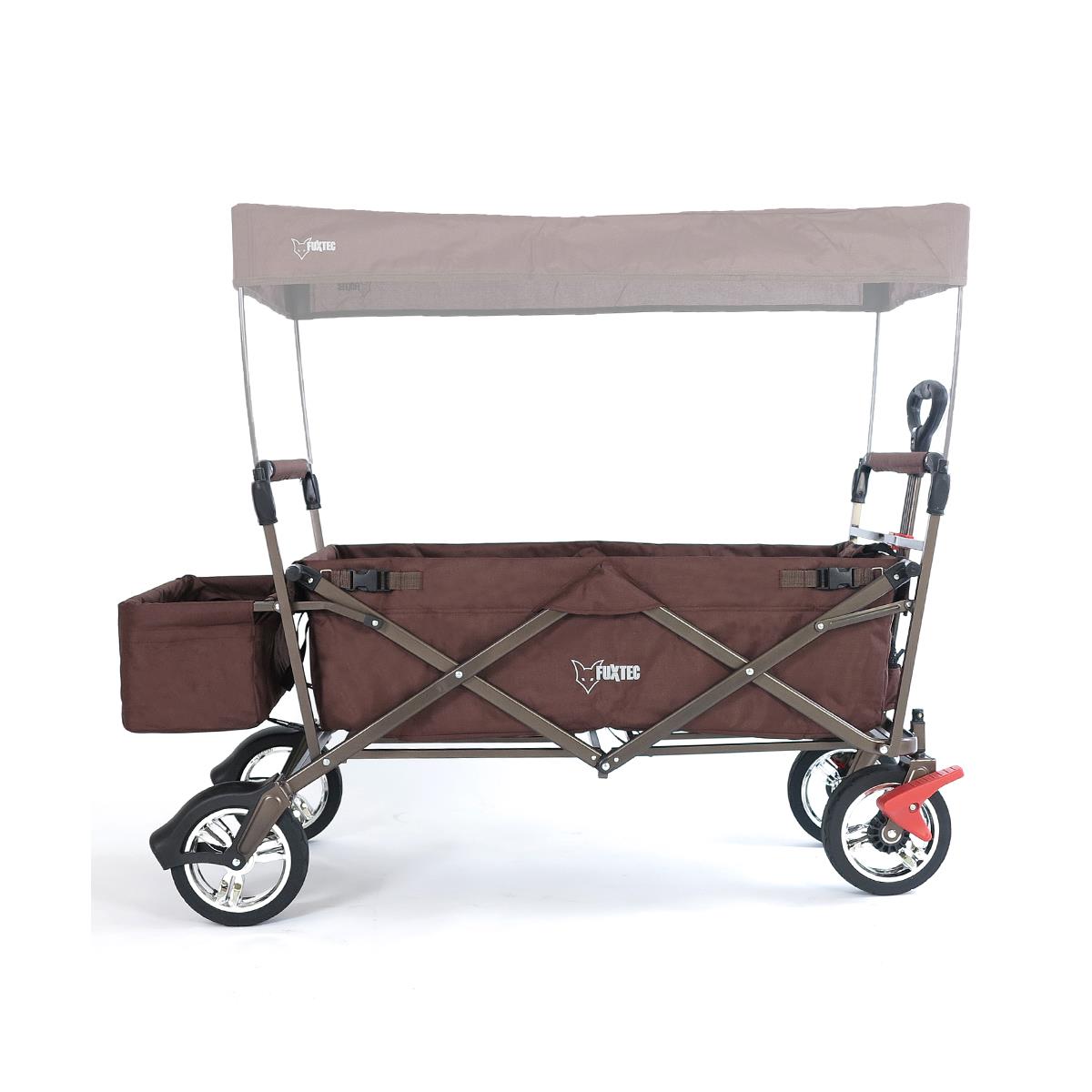 FUXTEC Bollerwagen CT-500 braun mit Sonnendach faltbar