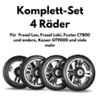 FROSAL Ersatzräder Set mit 4 Rädern Bollerwagen Leo & Loki FUXTEC Kesser