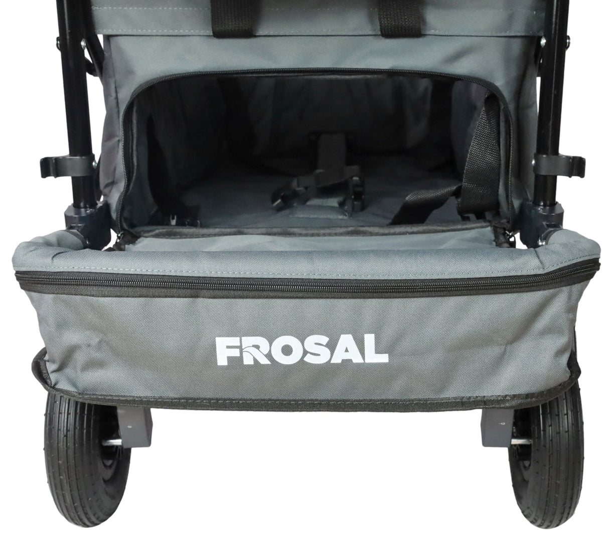 FROSAL Faltbarer Bollerwagen Leo grau mit Luftreifen