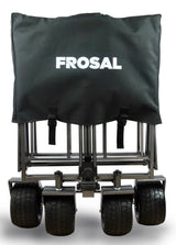 FROSAL Bollerwagen Alex faltbar schwarz/grau Strandwagen breite Reifen
