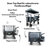 FROSAL Bollerwagen Paul inkl. Regenverdeck und Insektenschutz