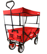 FROSAL Faltbarer Bollerwagen Max mit Sonnendach rot